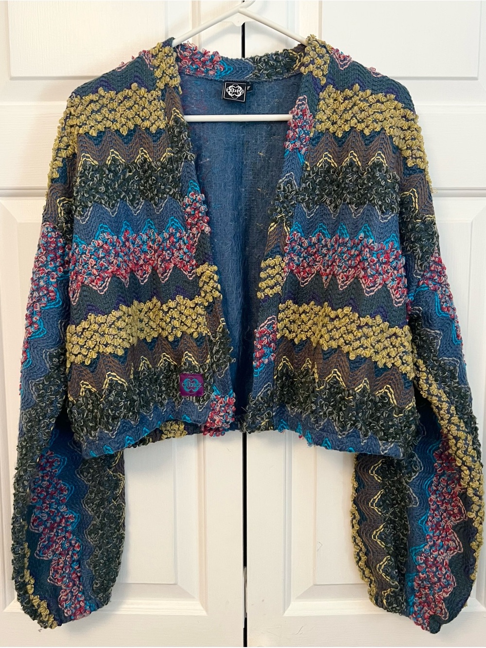 Textured Multicolor Open-Front Women’s Sweater Cardigan